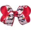OV-2934M Medium (Ages 5-7 Years) Hair Bow Dr Seuss Cat in the Hat Thing 1 and Thing 2 over Poppy Hair view 1