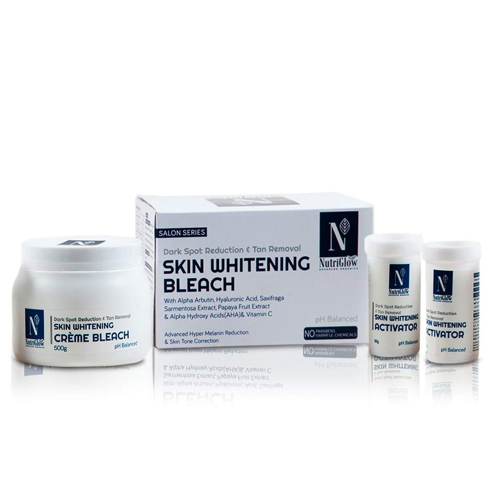 Nutriglow Advanced Organics Cream Bleach Kit for Facial Hair, Safe and Gentle on the Skin, 700 gm