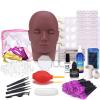 YUNSI Grafting False Eyelashes 20PCS False Eyelash Extension Training Kit Grafting Exercise Model Head Tweezer Tool 20 in1 Massage Makeup Beginner Practice Kit for Women (Color : Set 3) view 2