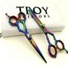 5.5" Professional Barber Razor Edge Silver Titanium Coated Hair Cutting and Texturizing Shears Scissors Student Teacher Kit Set+case view 1