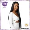 Sensationnel Butta Lace Hhm Wigs - Straight 32 Inch Human Hair Blend Extra Wide 5 Inch Parting Preplucked Hairline Glueless Lacefront (1B OFFBLACK) view 3