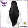 Sensationnel Butta Lace Hhm Wigs - Straight 32 Inch Human Hair Blend Extra Wide 5 Inch Parting Preplucked Hairline Glueless Lacefront (1B OFFBLACK) view 4
