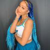 Ombre Sea Blue Braiding Hair Pre Stretched Synthetic Yaki Ez Braid Braiding Hair view 2
