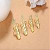Caiyao 4Pcs Inlay Cystal Decoration Finger Nail Ring Knuckle Finger Armour Rhinestone Cover Tip Nail Cap Loop Ring for Women Adjustable Opening Art Charm Protect Fingernail Accessories-B Gold view 2
