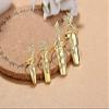 Caiyao 4Pcs Inlay Cystal Decoration Finger Nail Ring Knuckle Finger Armour Rhinestone Cover Tip Nail Cap Loop Ring for Women Adjustable Opening Art Charm Protect Fingernail Accessories-B Gold view 4