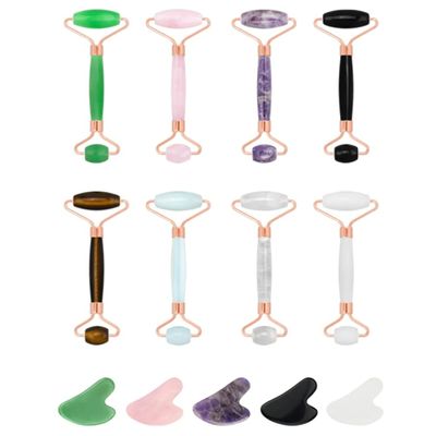 Gemmalina Rock N Roll Natural Gem Rollers and Gem Stones To Grow Young Gracefully HSM, Rose Pink Crystal