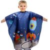 Aethland Kids Haircut Cape, Hair Cutting Cape for Kids & Adults - Professional Waterproof Barber Cape Salon Cape Cloak for Hair Stylist (Space Rocket) view 1