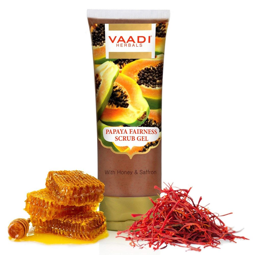 Herbals Papaya Fairness Scrub Gel with Honey and Saffron, 110g