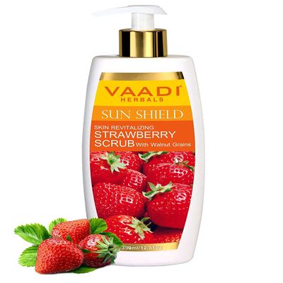 Herbals Strawberry Scrub Lotion with Walnut Grains, 350g