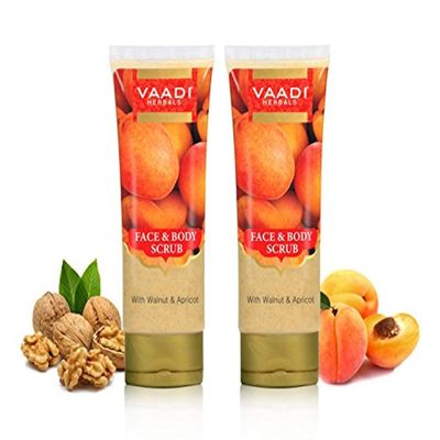 Herbals Face and Body Scrub with Walnut and Apricot, 110gms x 2