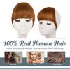 BARSDAR Real Human Hair Clip in Bangs - Human Hair Clip in Bangs for Women - Auburn Thick Bangs Extensions Fringe with Temples Dyeable Real Hair Bangs Hairpieces - Medium Auburn view 2