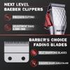 FADEKING Professional Hair Clippers for Men - Cordless Hair Clippers, LCD Display Barber Clippers for Hair Cutting & Mens Grooming with Travel Case(Silver+red) view 2