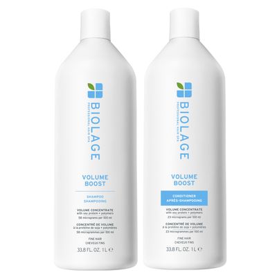 Biolage Volume Boost Shampoo & Conditioner Set - Lightweight Volume & Shine, Gently Cleanses and Plumps Hair, For Fine Hair, Paraben & Silicone-Free, 33.8 Fl Oz