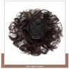 7x10cm Small Area Short Curly Human Hair Topper Fluffy Curly Hair Topper Clip in Toupee Hairpieces Top Crown Topper Hair Replacement Wiglets Weavy Topper Hair Pieces for Women Dark Brown view 3