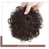 7x10cm Small Area Short Curly Human Hair Topper Fluffy Curly Hair Topper Clip in Toupee Hairpieces Top Crown Topper Hair Replacement Wiglets Weavy Topper Hair Pieces for Women Dark Brown view 4
