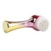 MIPPER Double Sided Silicone & Fiber Facial Cleansing Brush ABS Plating Handle Manual Deep Cleaning Face Washing Brush (pink gradient golden) view 2