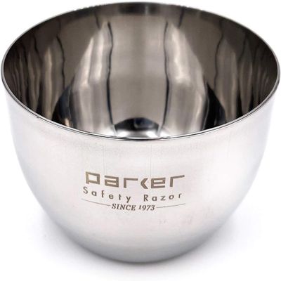 Parker Deluxe Unbreakable Stainless Steel Shaving Bowl  for use with your favorite Shave Soap or Lathering Shaving Cream