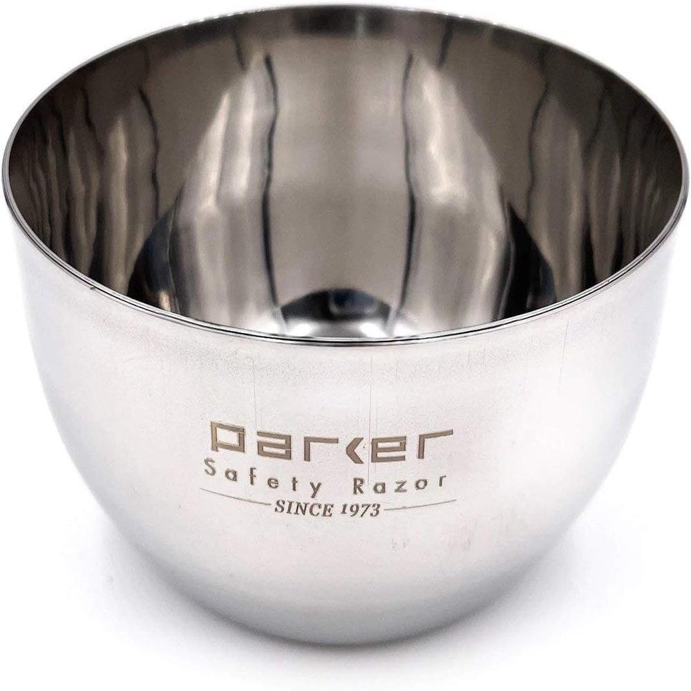 Parker Deluxe Unbreakable Stainless Steel Shaving Bowl  for use with your favorite Shave Soap or Lathering Shaving Cream