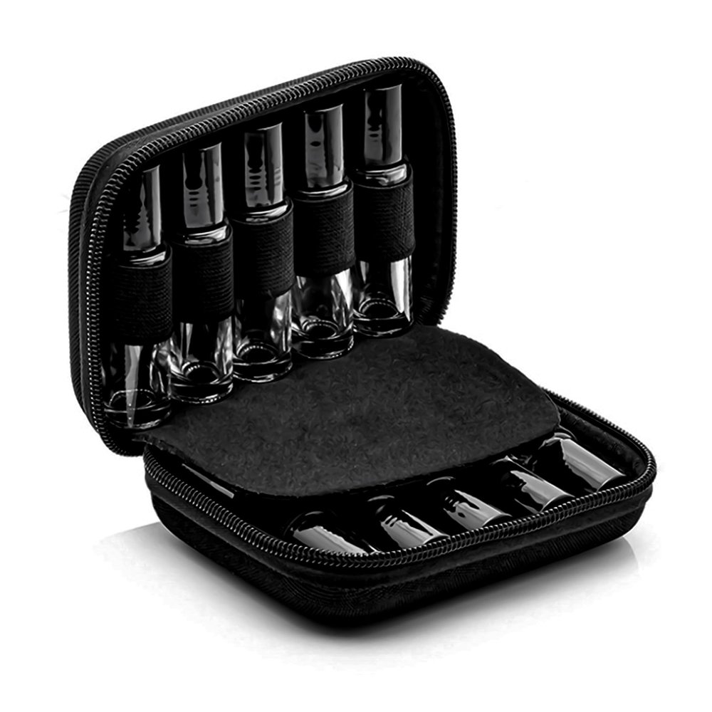 BLLREMIPSUR Essential Oil Carrying Case Holds 10 Bottles (5/10/15ml), Hard Shell Roller Bottles Storage Bag, Travel Portable Essential Oils Bottles Organizer
