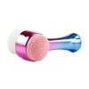 MIPPER Double Sided Silicone & Fiber Facial Cleansing Brush ABS Plating Handle Manual Deep Cleaning Face Washing Brush (pink gradient blue) view 3