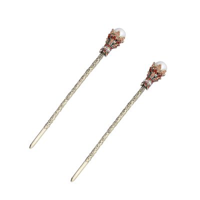 SOLUSTRE 2pcs Vintage Rhinestone Hairpins Hair Chopstick Headdress for Women Retro Accessories for Brides and Special Occasions Chic and Unique Your Look