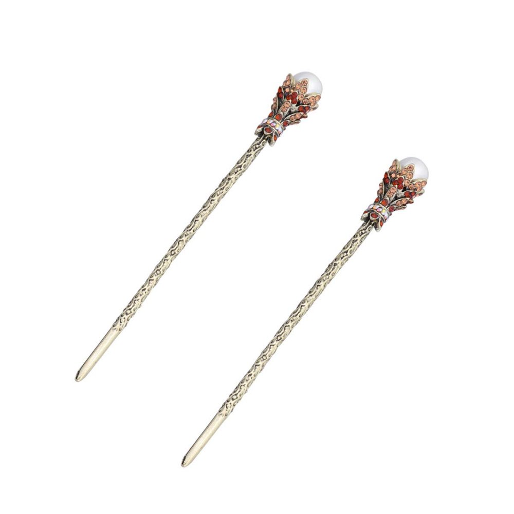 SOLUSTRE 2pcs Vintage Rhinestone Hairpins Hair Chopstick Headdress for Women Retro Accessories for Brides and Special Occasions Chic and Unique Your Look