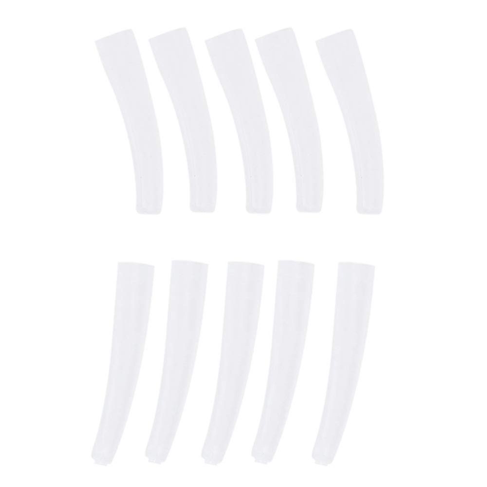 10pcs/pack Tweezer Protector Transparent Plastic Non-slip Elbow Tweezers Protective Cover for Eyelashes Grafting Tool