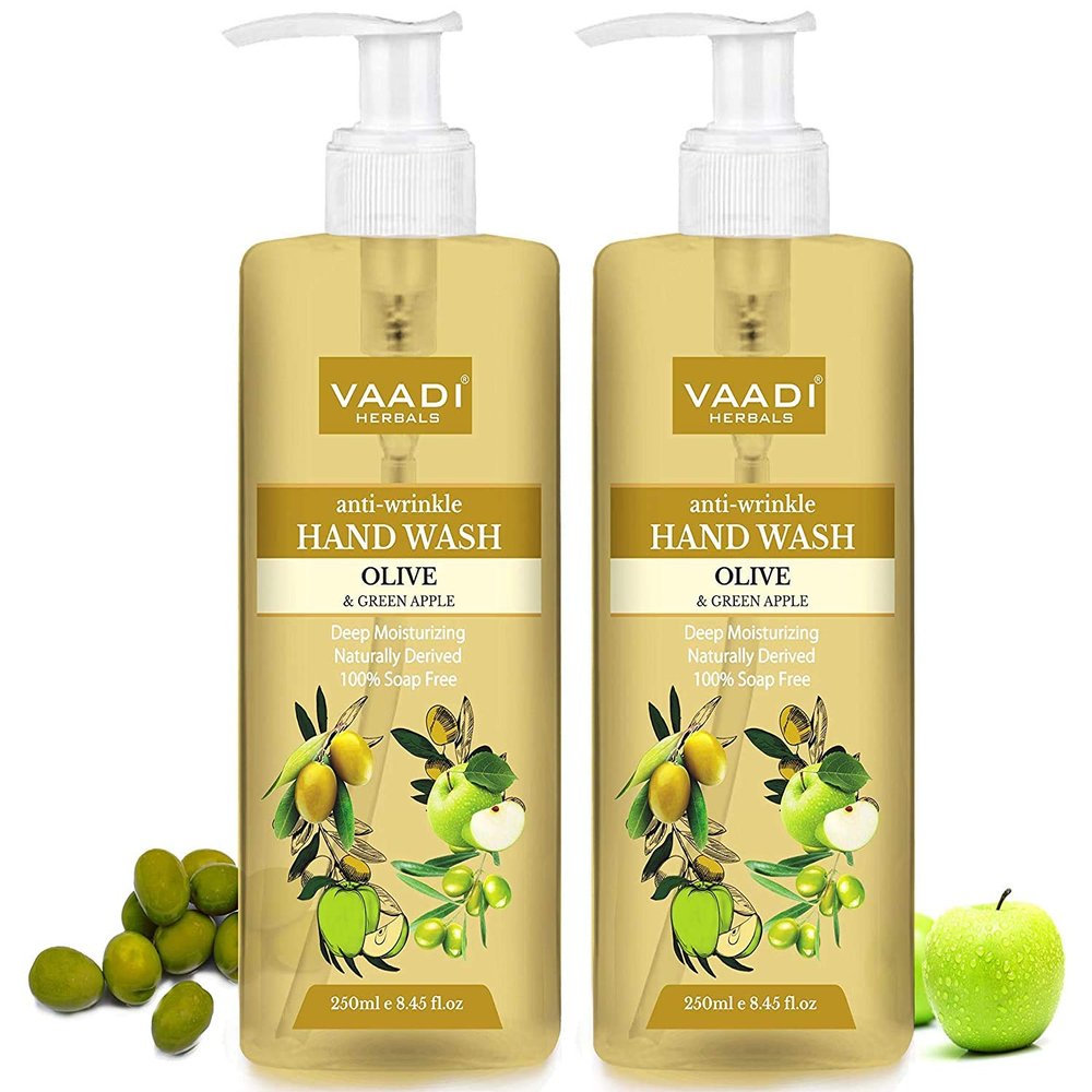 NWIL Vaadi Herbals Anti Wrinkle Olive and Green Apple Hand Wash - 250 ml (Pack of 2)