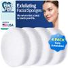 HartFelt Round Face Scrubber for Women | Reusable Facial Sponges for Daily Cleansing | Facial Exfoliating Pads for Removing Dead Skin, Dirt & Makeup | Use with Favorite Cream | Made in USA - 4 Count view 1