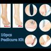 10pcs Foot Rasp Foot File Callus Remover Kit Foot Care Pedicure Metal Surface Tool Set to Remove Hard Skin Pedicure Rasp Foot File Scraper Brush Nail Care Tool Set Kit Blue view 4