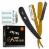 Equinox International, Professional Straight Edge Razor With 100 Single Derby Blades Stainless Steel Razor And Blades - Disposable Blades -Barber Straight Razor Kit - Gold & Black view 1