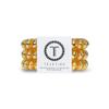 TELETIES - Large Spiral Hair Coils - Ponytail Holder Hair Ties for Women - Phone Cord Hair Ties - Strong Grip, No Rip, Water Resistant, No Crease - 3 pack - Sunset Gold view 1