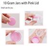 10 Gram Sample Containers with Lids, 100 Pieces Mini Cosmetic Containers, BPA Free Pink Sample Jars for Makeup, Lotion, Eye Shadow, Powder, and Lip Balms view 4