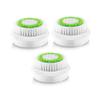 Facial Cleansing Brush Head Replacement, Facial Cleansing Brush Head, for Acne Prone, Clogged and Enlarged Pores Skins (3 Pack/Green) view 1