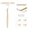 Eyelash Extension Tweezers, 3-Pack,Professional Stainless Steel Tweezers for Volume Lashes, Straight and Curved Tips for 3D-6D,Golden view 4