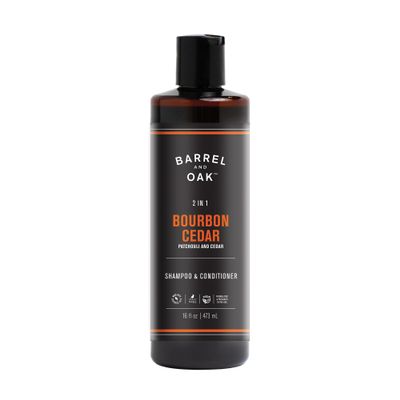 Barrel & Oak 2-in-1 Men's Shampoo and Conditioner, Cleanses Hair & Scalp, Multi-Use Hair Products for Men, Vegan Shampoo and Conditioner, Bourbon Cedar, 16 oz