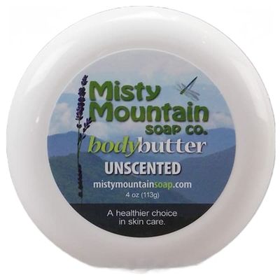 Body Butter - Unscented - Made with Natural Oils and Butters by Misty Mountain Soap Co.