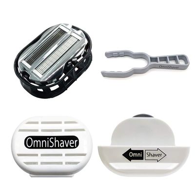 Premium OmniShaver Special - Free Hot Water Tong! Fastest Way to Shave Head, Legs, Arms, Body | an Alternative to Disposable Shaving Razors Self Cleans & Strops During Use