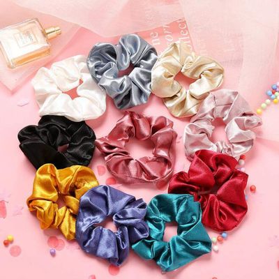 Pure Color Large Intestine Hair Tie Creative Retro Simple Color 10-piece Hair Tie