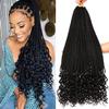 7 Packs 24 Inch Boho Goddess Box Braids Crochet Hair for Black Women (1B#, 24 Inch (Pack of 7)) view 1