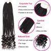 7 Packs 24 Inch Boho Goddess Box Braids Crochet Hair for Black Women (1B#, 24 Inch (Pack of 7)) view 3