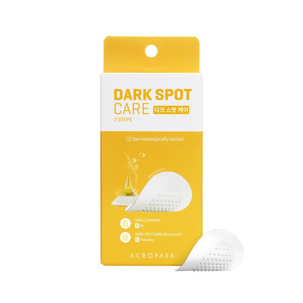 Acropass Microcone Pimple Patch Dark Spot Care - Post-Blemish, Redness, Vitamin C, Niacinamide, Dermatologist Tested, Non-Irritating, Cruelty Free (6 Patches + 6 Cleansers)