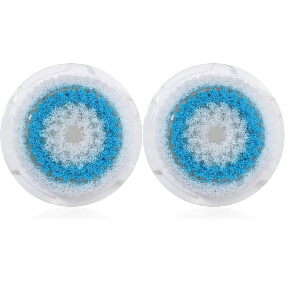 Replacement Facial Cleansing Brush Heads, Facial Cleansing Brush Head, Exfoliator Facial Brush Heads, for Acne Prone, Clogged and Enlarged Pores Sensitive Skins (2 Pack/Blue)