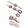 Uonlytech Rhinestone Hair Clips 5Pcs Fashionable Hair Fixing Clips Elegant Accessories for Women Girls Party Daily Styling view 1