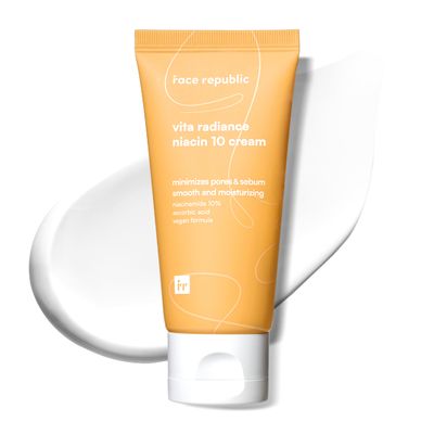 Face Republic Vita Radiance Niacin 10 Cream 50ml 1.69 fl oz | Revitalizing, Natural Coverage | Niacinamide 10%, Ascorbic Acid, Panthenol, Vitamins | Silky Finish | Vegan Korean Skincare