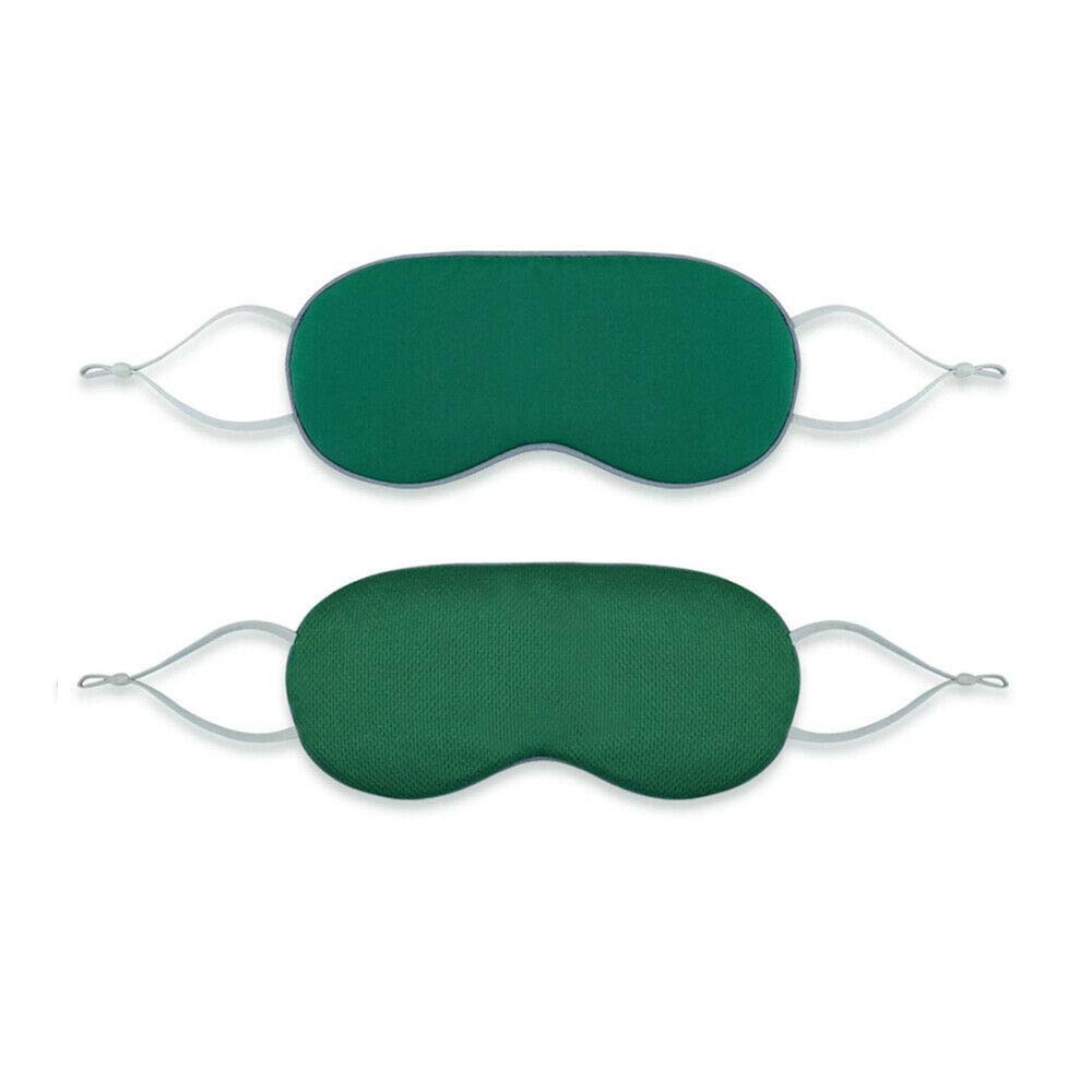 Magik 2-in-1 Double-Sided Sleep Eye Mask Warm&Cool Travel Breathable Blindfold Mask (Green, 2 Pack)