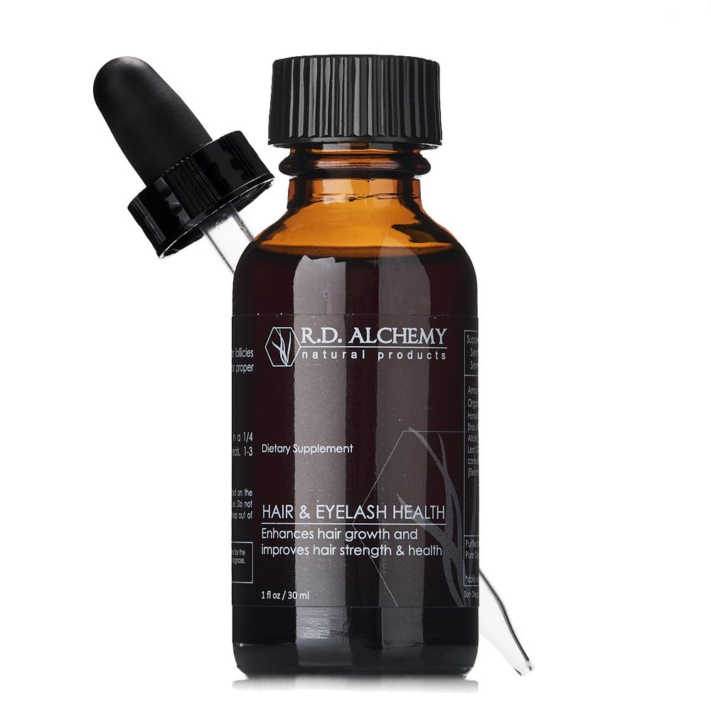 RD Alchemy - 100% Natural & Organic Hair Health & Eye Lash Extract - Enhance Hair Growth, Health, & Shine while Reducing Split Ends, Greying, and Hair Loss - Lengthen Eye Lashes
