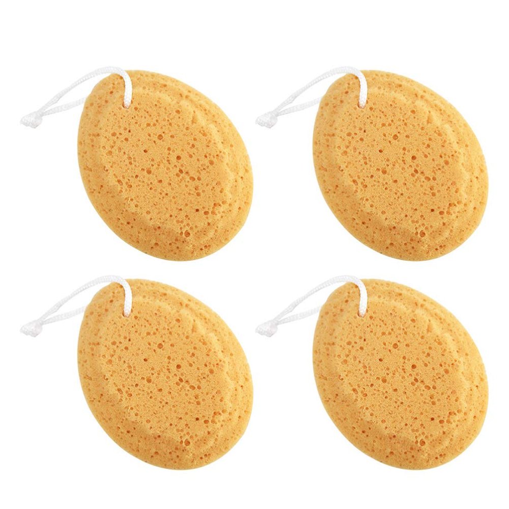 4 Pcs Bath Sponge Shower Pouf Shower Puff Bath Body Cleaner loofah Body Scrubber Natural Sponge Body Clean Wipe Body sponges for Shower exfoliating Household Baby Decorate