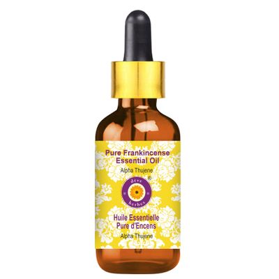 Deve Herbes Pure Frankincense Essential Oil (Alpha Thujene 70%) Boswellia serrata with Glass Dropper Steam Distilled 100ml x 2 (6.76 oz)