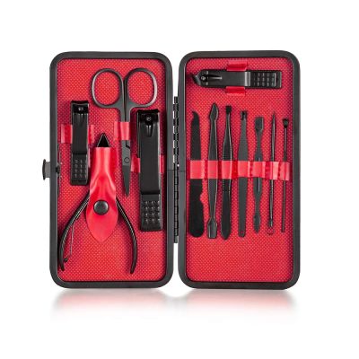 4-23 Nail Clippers, Pedicure Scissors Set Stainless Steel Eagle Hook Portable Manicure Nail Clipper Tool Set 12pcsred